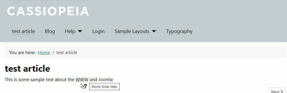 Esempio da frontend