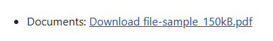 Campo documento visualizzato come link