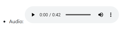 Campo audio con un lettore audio nativo del browser
