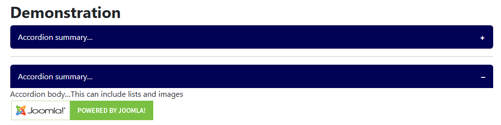 esempio di accordion