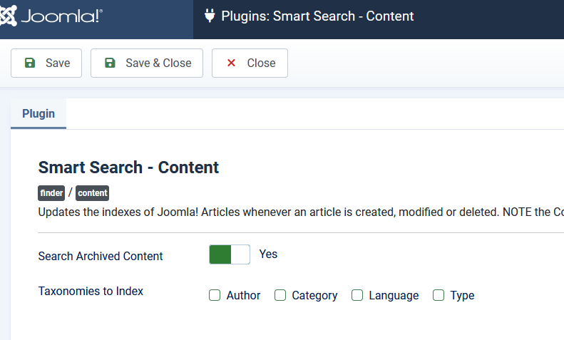 Modificare le impostazioni nel plugin Ricerca intelligente